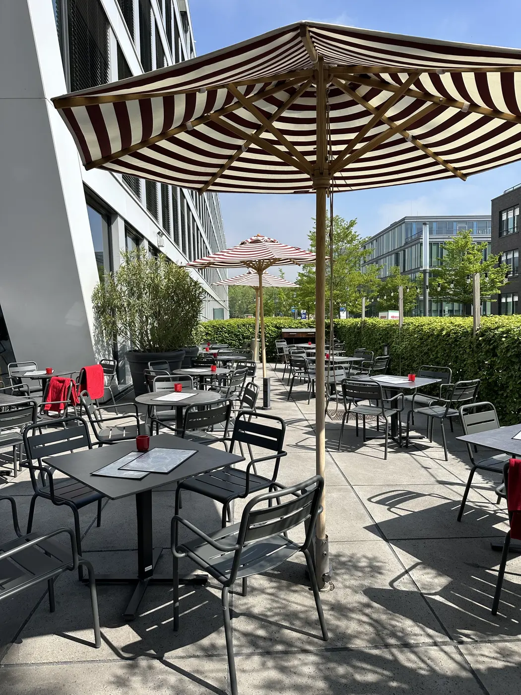 Zweite Ansicht der gereinigten Terrasse bei L'Osteria Bonn Rheinwerk